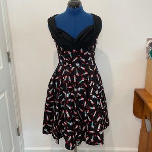 Vintage pin-up style black dress.